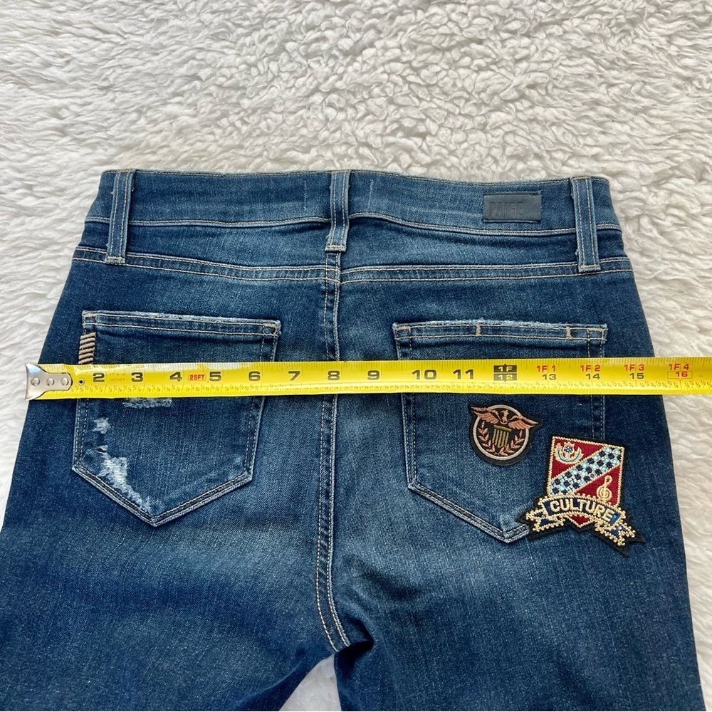 Paige Jaqueline Straight Stretchy Distressed Patches Jeans Size 26 - Picture 11 of 15